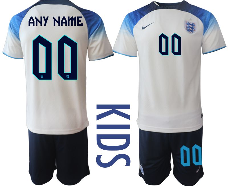 Youth 2022 World Cup National Team England home white customized Soccer Jersey